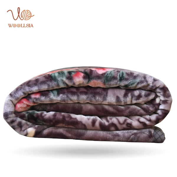 Grey King Size Korean Embossed Blanket – 7 lb 2-Ply Soft Fleece