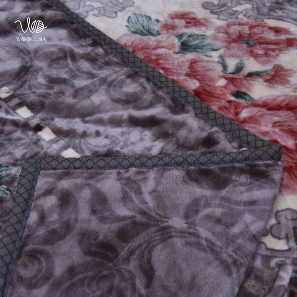 Grey King Size Korean Embossed Blanket – 7 lb 2-Ply Soft Fleece