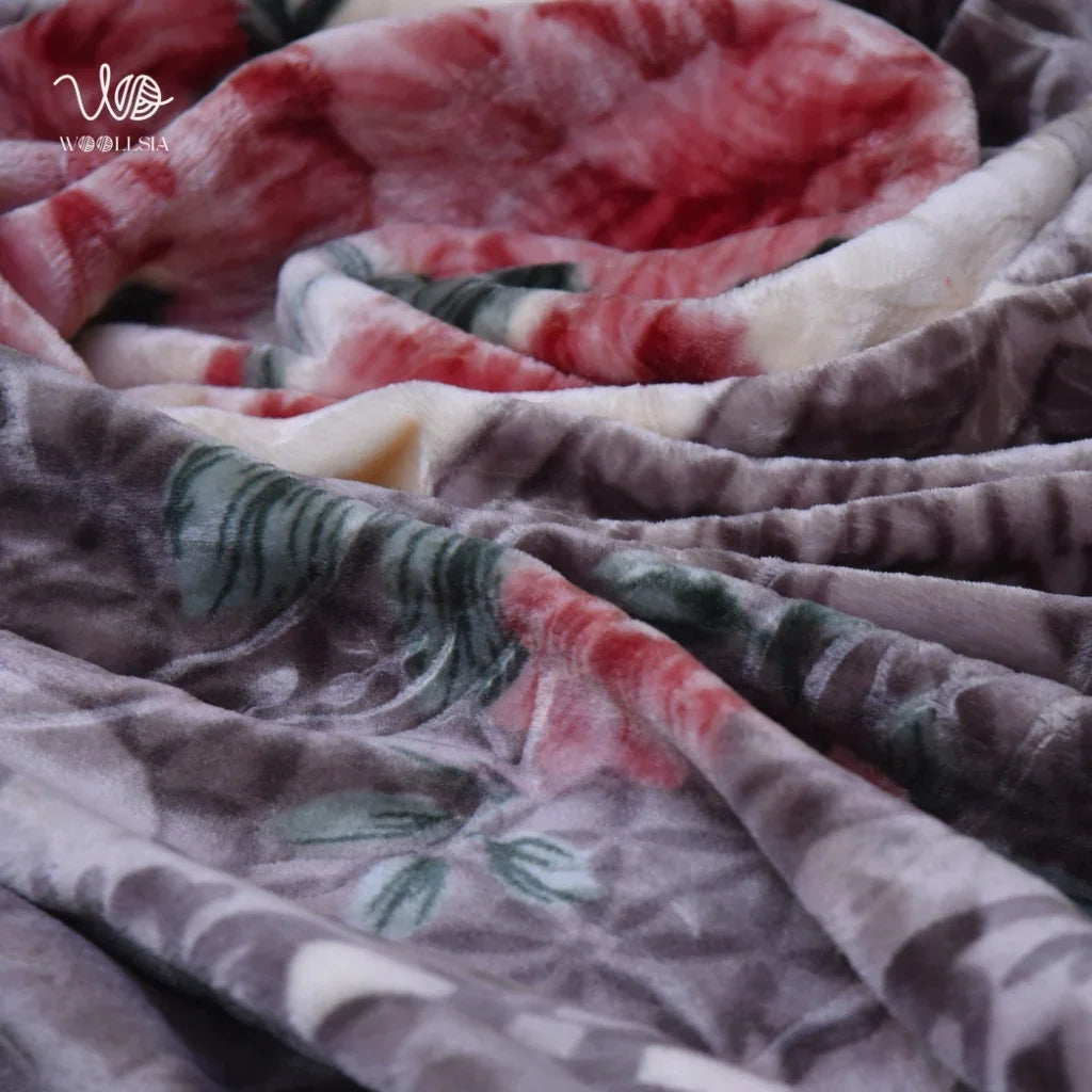 Grey King Size Korean Embossed Blanket – 7 lb 2-Ply Soft Fleece