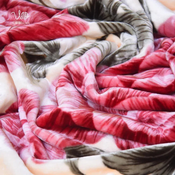 7 lb _Brown King Size Korean Embossed Blanket –2-Ply Plush