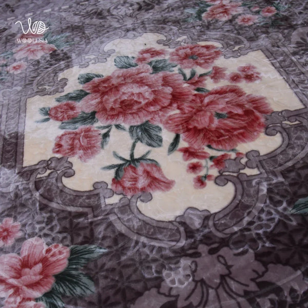 Grey King Size Korean Embossed Blanket – 7 lb 2-Ply Soft Fleece