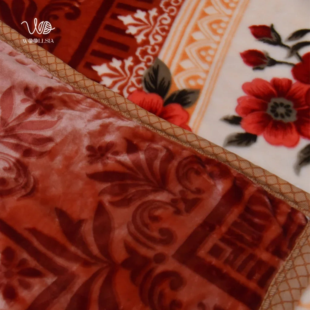 King Size 7 lb 2-Ply Korean Embossed Fleece Blanket – Luxury Orange