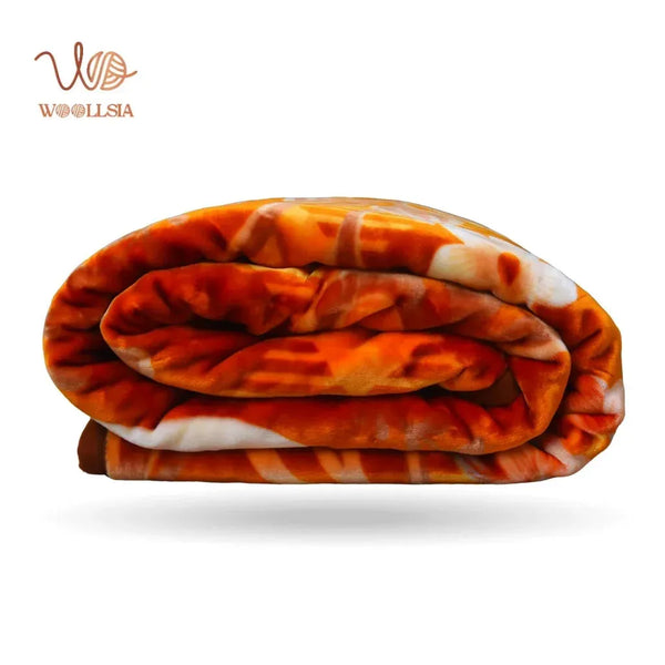 Korean Royal Embossed Blanket – King Size, Orange, 10 lb 2-Ply