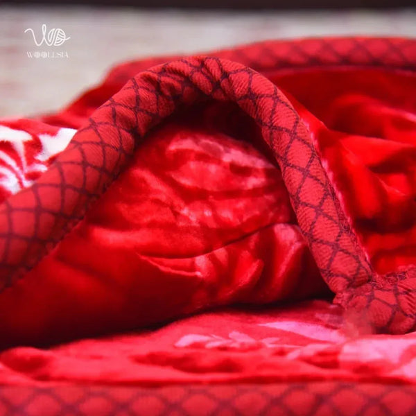 Red King Size Korean Embossed Blanket – 7 lb 2-Ply Soft Plush