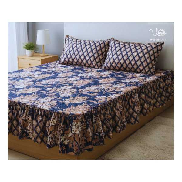 3 Pcs Sided Frill Bedsheets | Woollsia