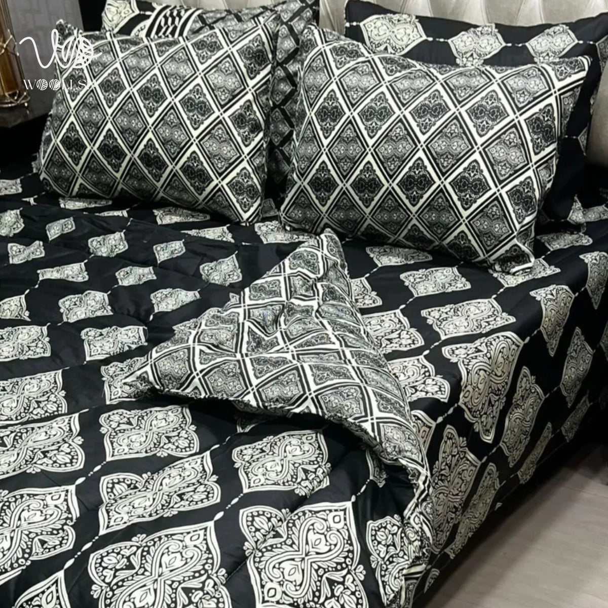 Printed Soft King Size 6pc Vicky Razai Set