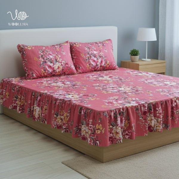 3pcs Alteza King-Size Cotton Bed Sheet Set