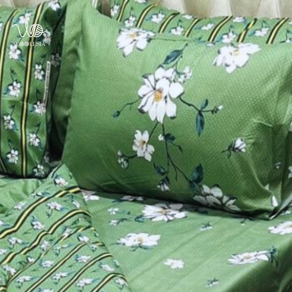 6pc Green Tulip Winter Razai Set