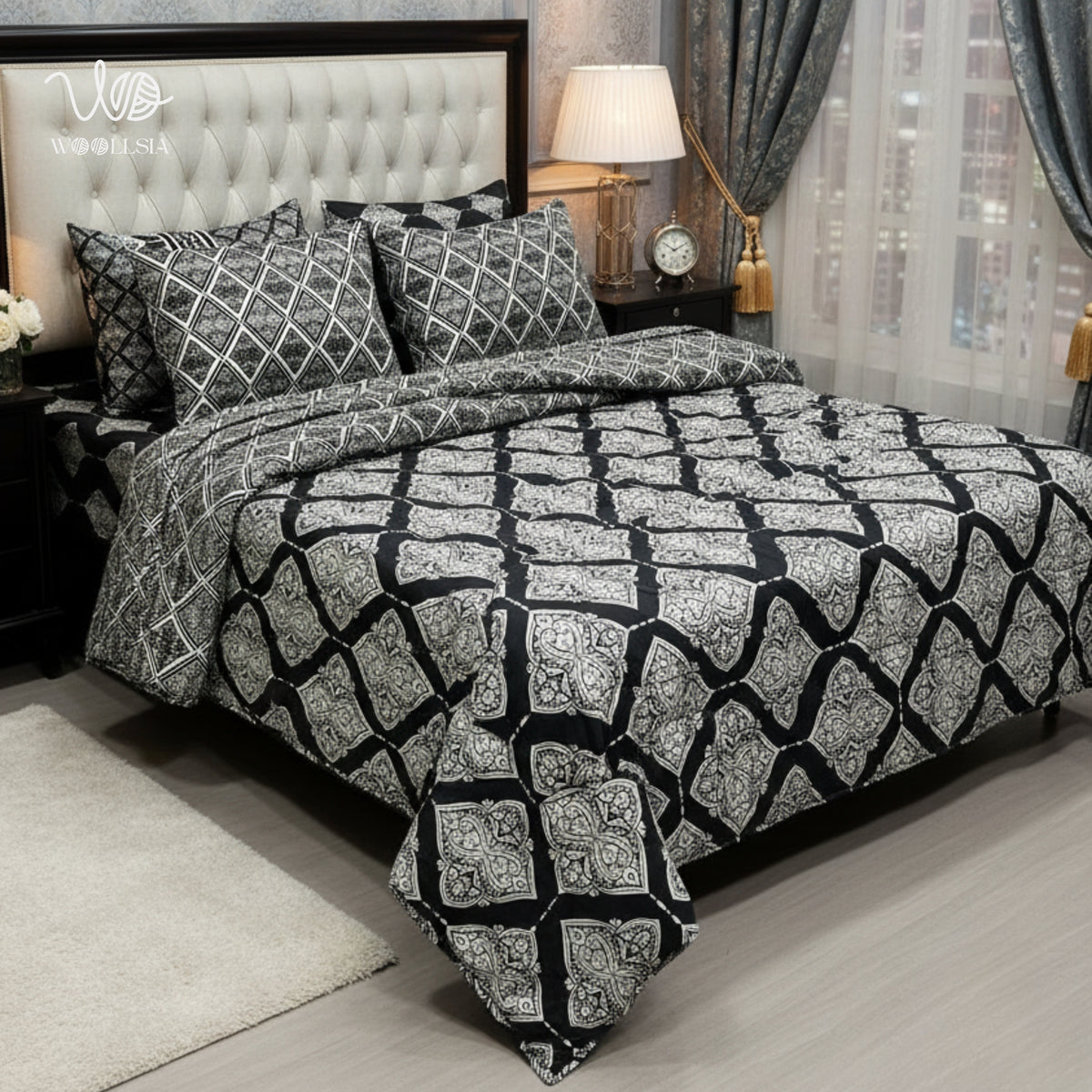 Printed Soft King Size 6pc Vicky Razai Set