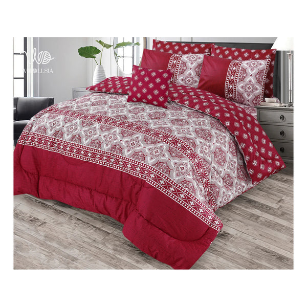 7PC Cotton Comforter Set – King Size Print Edition