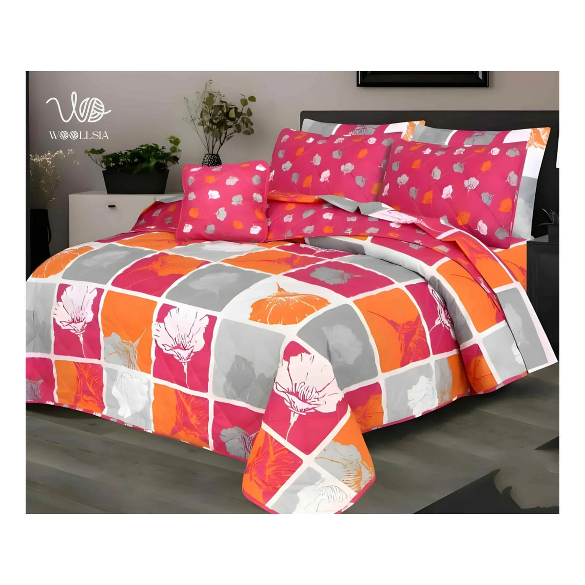 7 Pcs Cotton Comforter Set – Polca | Woollsia