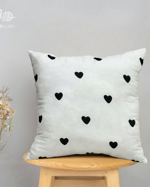 Heart Love Pattern Square Filled-Cushion