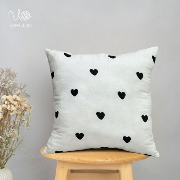 Woollsia Heart Love Pattern Square Filled-Cushion