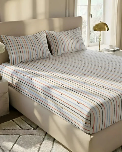 3pcs Luxury King-Size Premium Cotton Bed Sheet Set