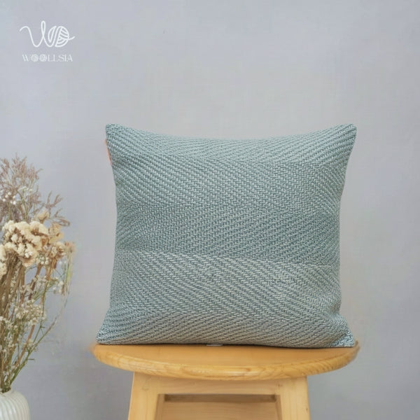 Filled-Cushion Una Heritage Herringbone Woven sqaure pillow