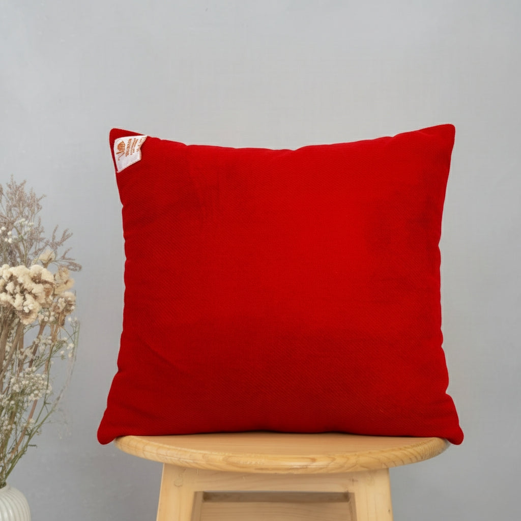 Filled-cushion Luxury Scarlet Velvet Square Pillow