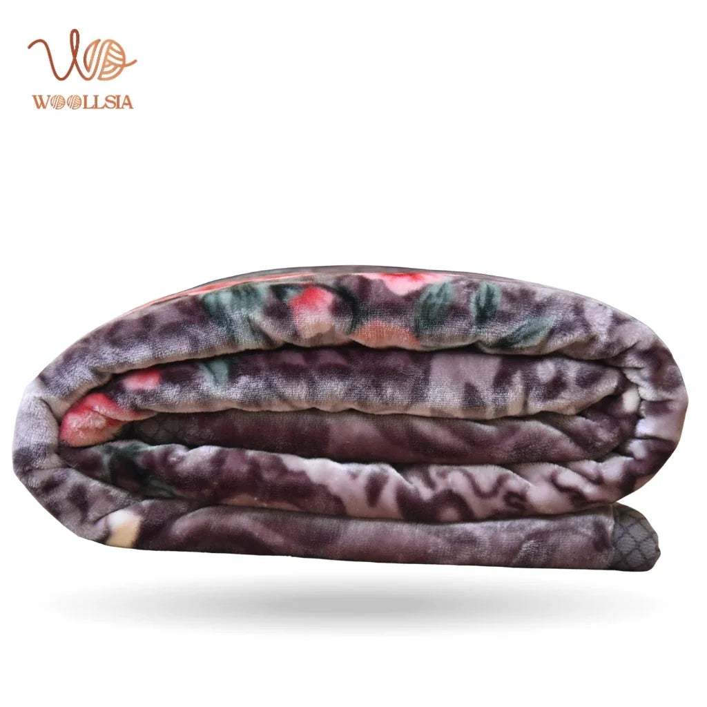 Grey King Size Korean Embossed Blanket – 7 lb 2-Ply Soft Fleece