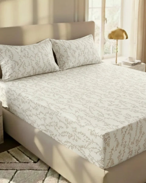 3pcs Luxury King-Size Premium Cotton Bed Sheet Set