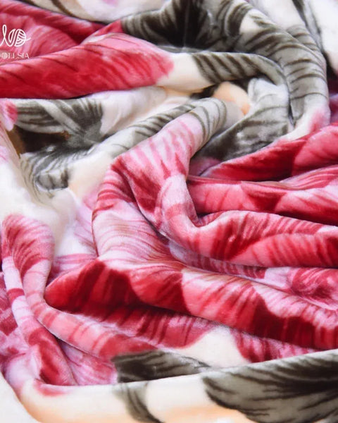 7 lb _Brown King Size Korean Embossed Blanket –2-Ply Plush