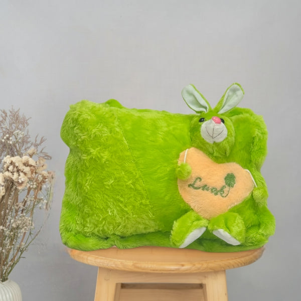 Premium Bunny Plush Pillow – Soft  Embroidered Decorative Cushion