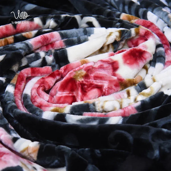 7 lb _Black King Size Korean Embossed Blanket –2-Ply