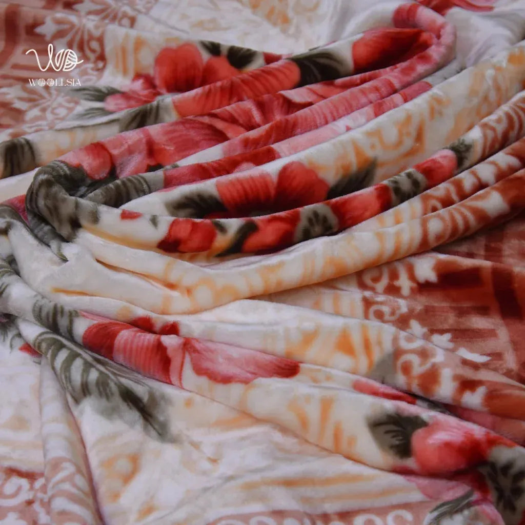 King Size 7 lb 2-Ply Korean Embossed Fleece Blanket – Luxury Orange