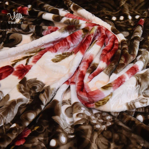 WoollSia  Premium-King Size Embossed Korean Blanket 10Ib – 2-Ply