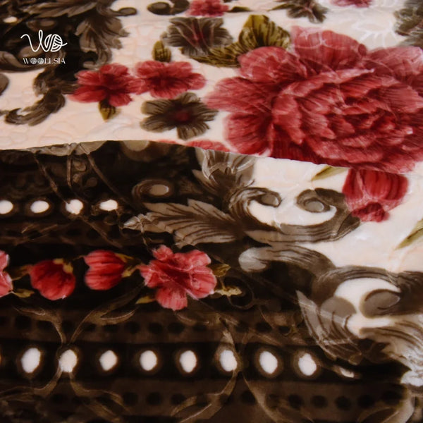 WoollSia  Premium-King Size Embossed Korean Blanket 10Ib – 2-Ply