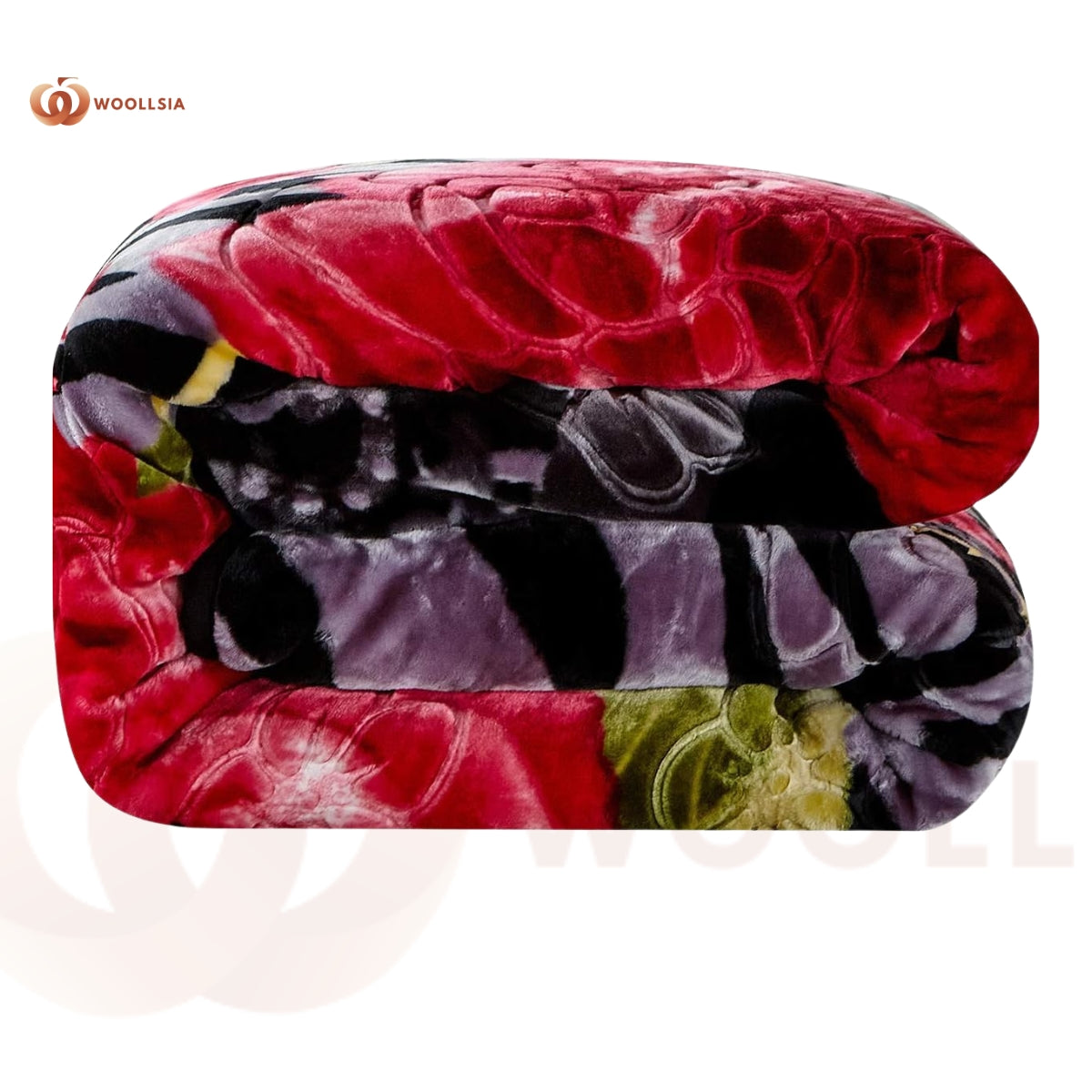 Luxury Korean Mink Fleece Blanket | 2-Ply Soft & Plush | Black Floral & Solid Black