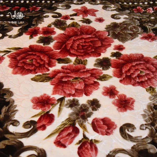 WoollSia  Premium-King Size Embossed Korean Blanket 10Ib – 2-Ply