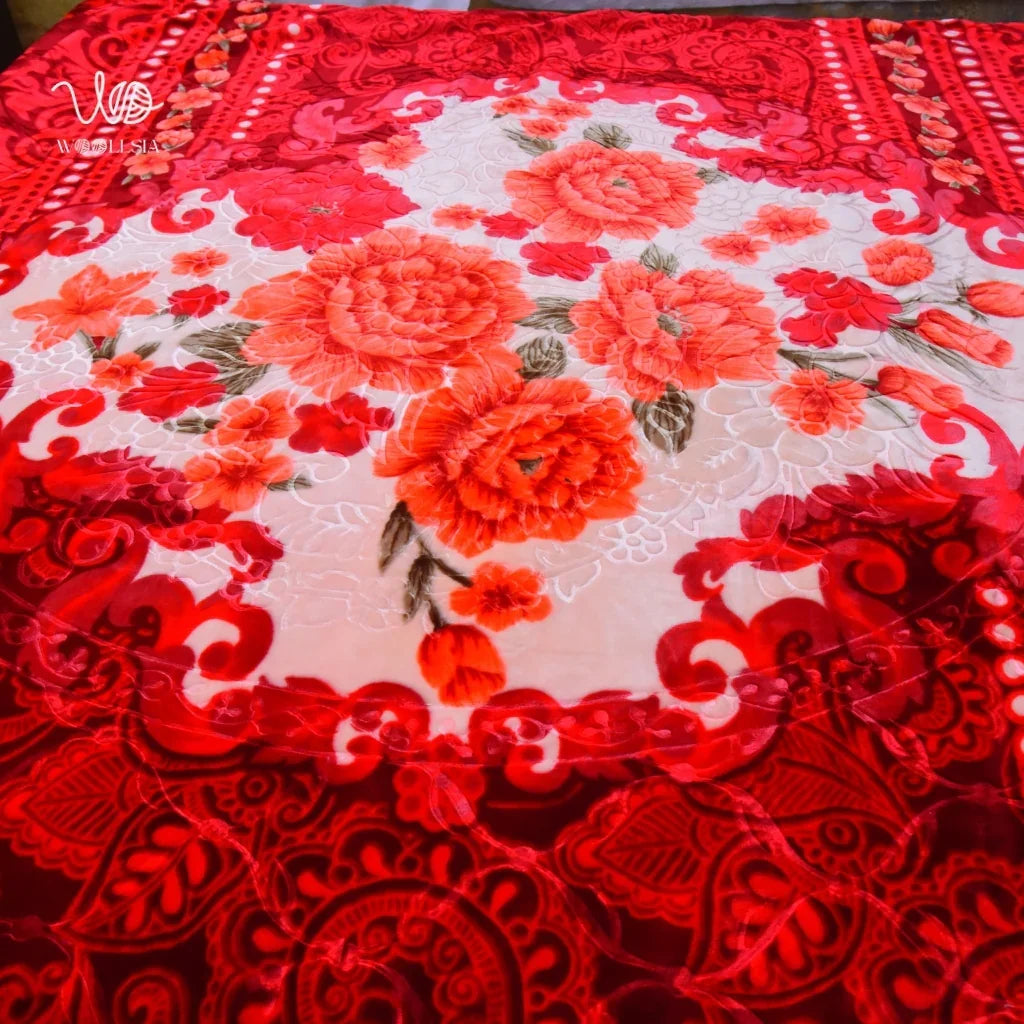 10 lb, 2-Ply_Korean Organic Embossed Fleece Blanket – King Size