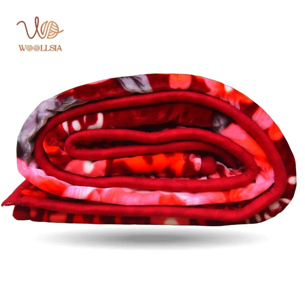 Korean Royal Touch Blanket – King Size, Red , 10 lb 2-Ply Korean Embossed