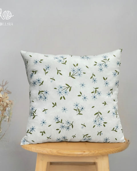Veronica Myosotis Decorative Pillow in Blue Floral Pattern Size (14,16,18)