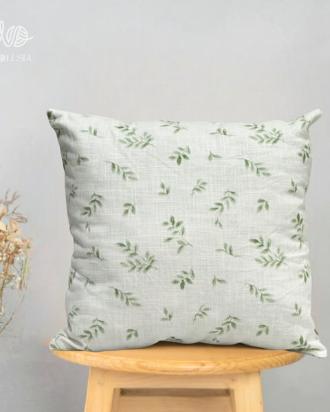 Floral Leaves Green Plant Printed Filled-Cushion