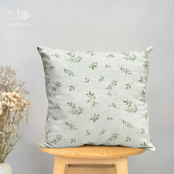 Floral Leaves Green Plant Printed Filled-Cushion