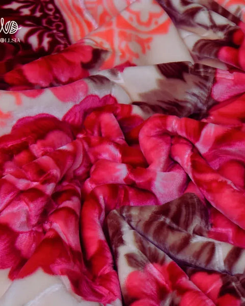 Red King Size Korean Embossed Blanket – 7 lb 2-Ply Soft Plush