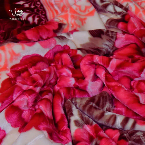 Red King Size Korean Embossed Blanket – 7 lb 2-Ply Soft Plush