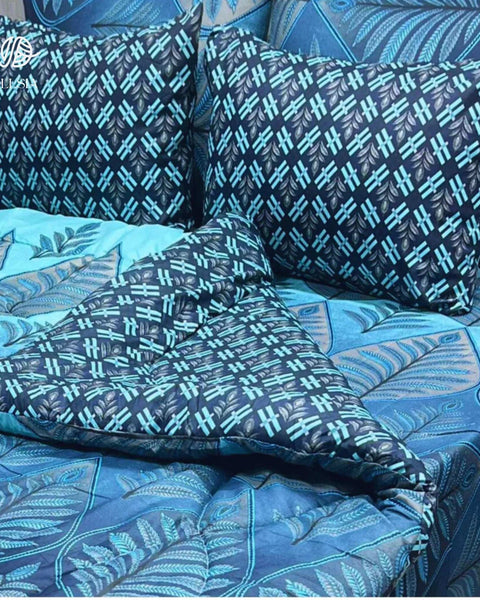 Premium 6pcs Double Cotton Razai Set