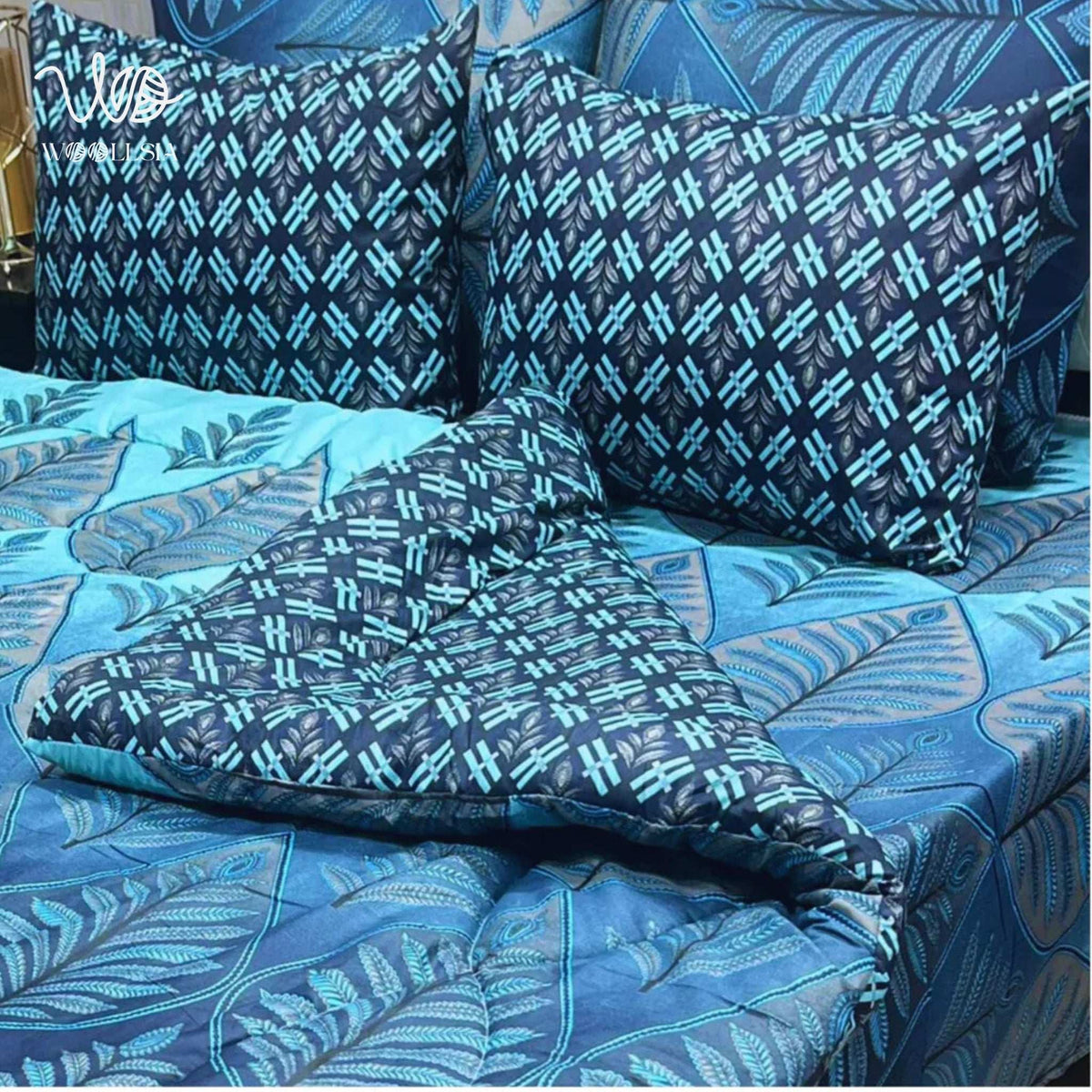 Premium 6pcs Double Cotton Razai Set