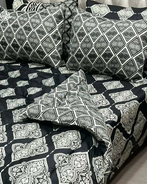 Printed Soft King Size 6pc Vicky Razai Set