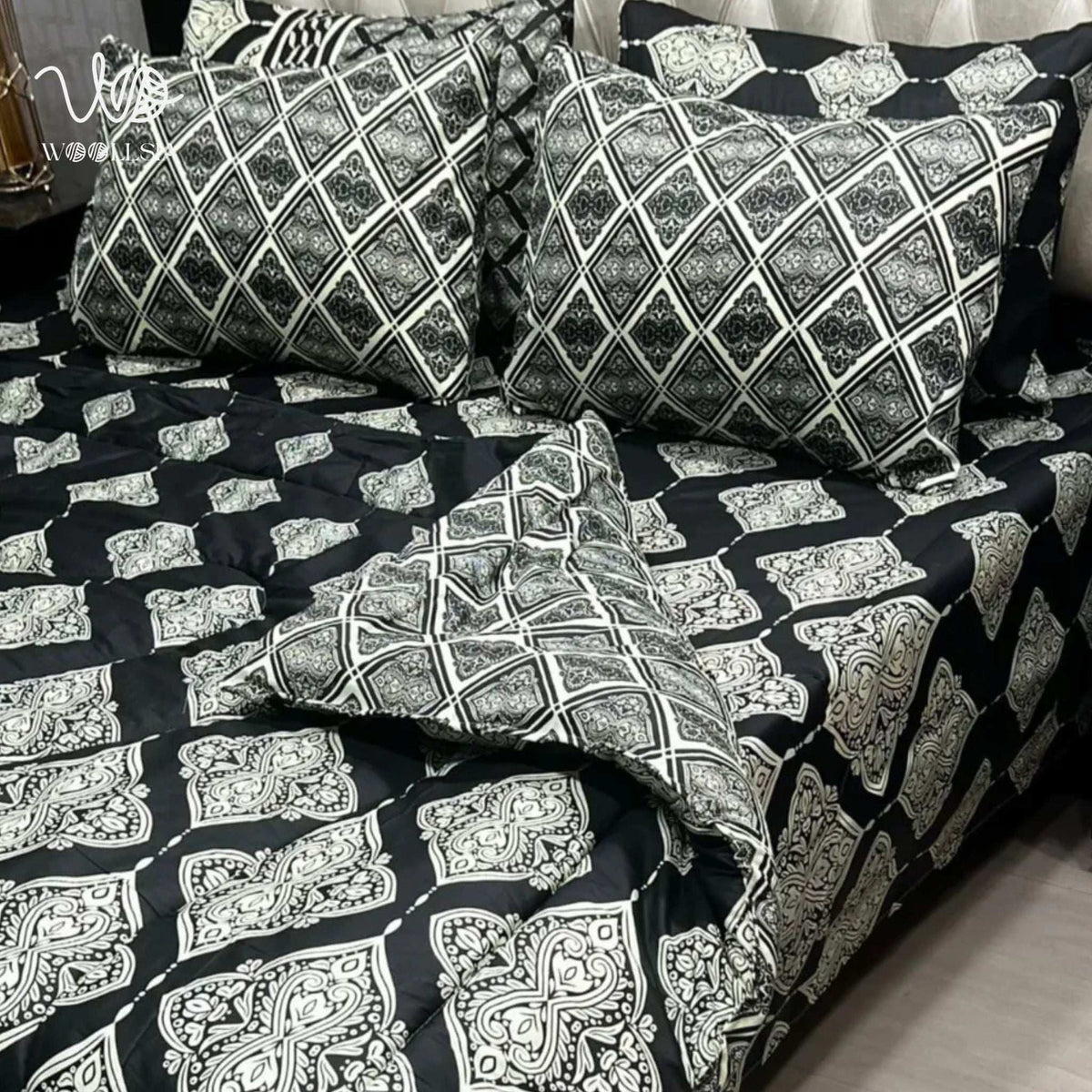 Printed Soft King Size 6pc Vicky Razai Set