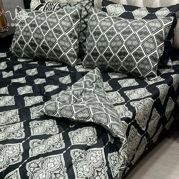 Printed Soft King Size 6pc Vicky Razai Set