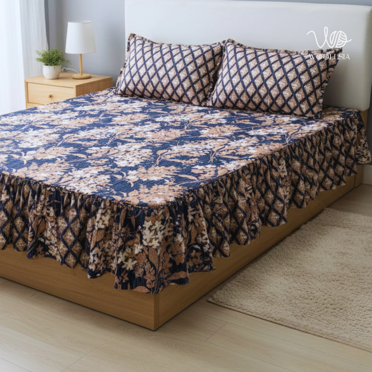 3 Pcs Sided Frill Bedsheets | Woollsia