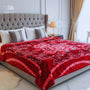 Korean Royal Touch Blanket – King Size, Red , 10 lb 2-Ply Korean Embossed
