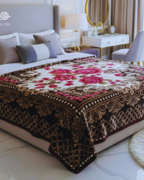 WoollSia  Premium-King Size Embossed Korean Blanket 10Ib – 2-Ply