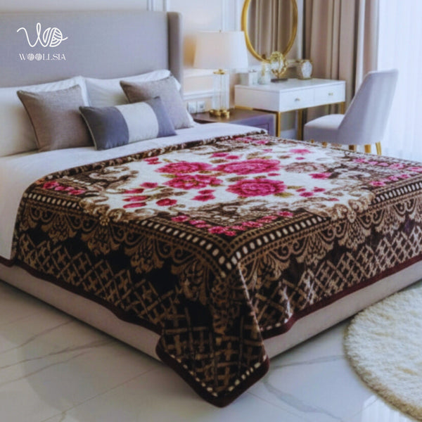 WoollSia  Premium-King Size Embossed Korean Blanket 10Ib – 2-Ply