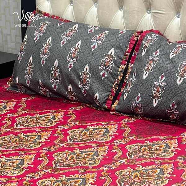 Cotton Double Bed Frill Bedsheet | Woollsia