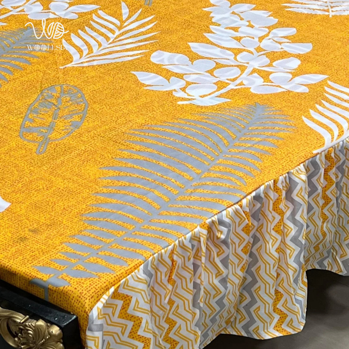 3 Pcs Frill King Cotton Bed Sheet | Woollsia