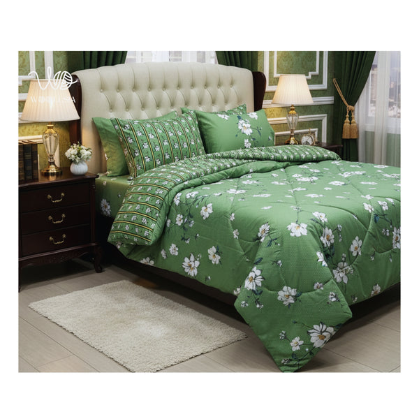 6pc Green Tulip Winter Razai Set
