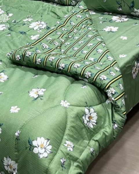 6pc Green Tulip Winter Razai Set